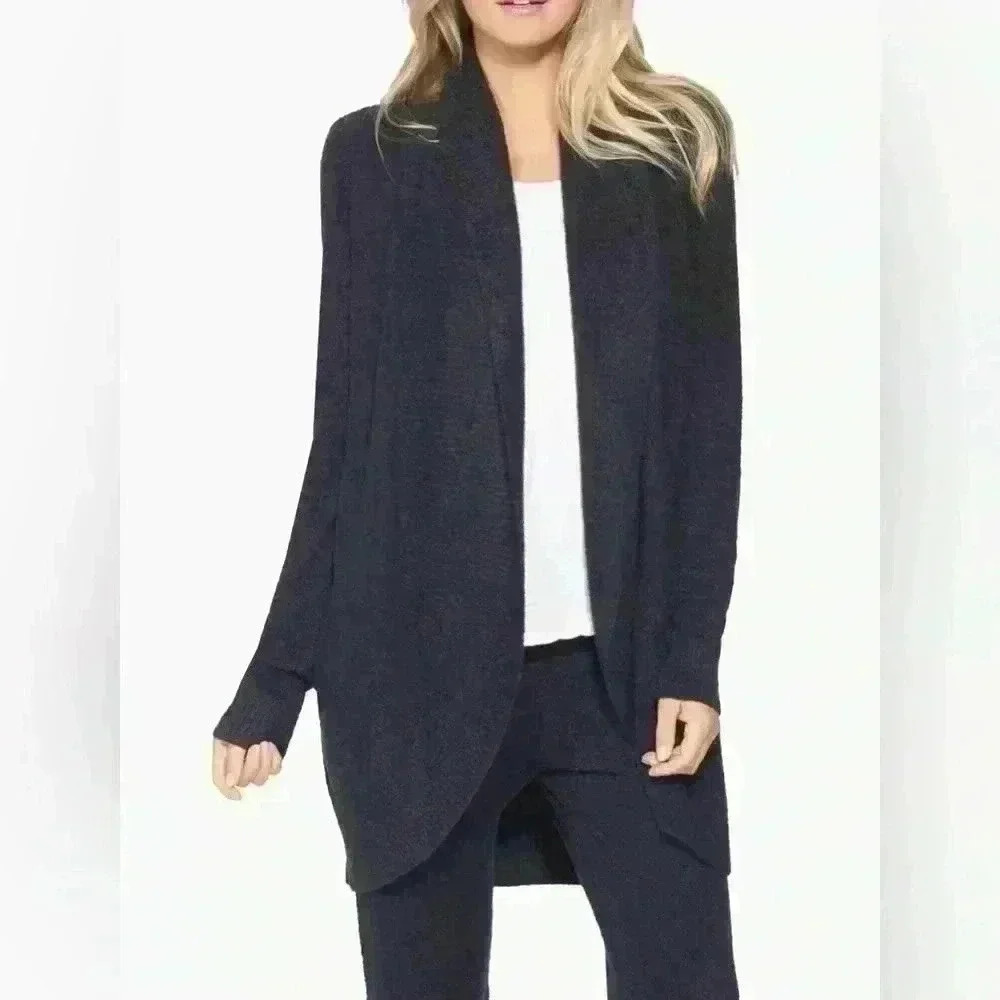 Barefoot dreams cozy chic lite cardigan, indigo, size medium